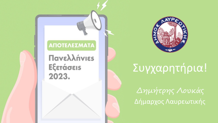 Συγχαρητήριο μήνυμα Δημάρχου Δημήτρη Λουκά