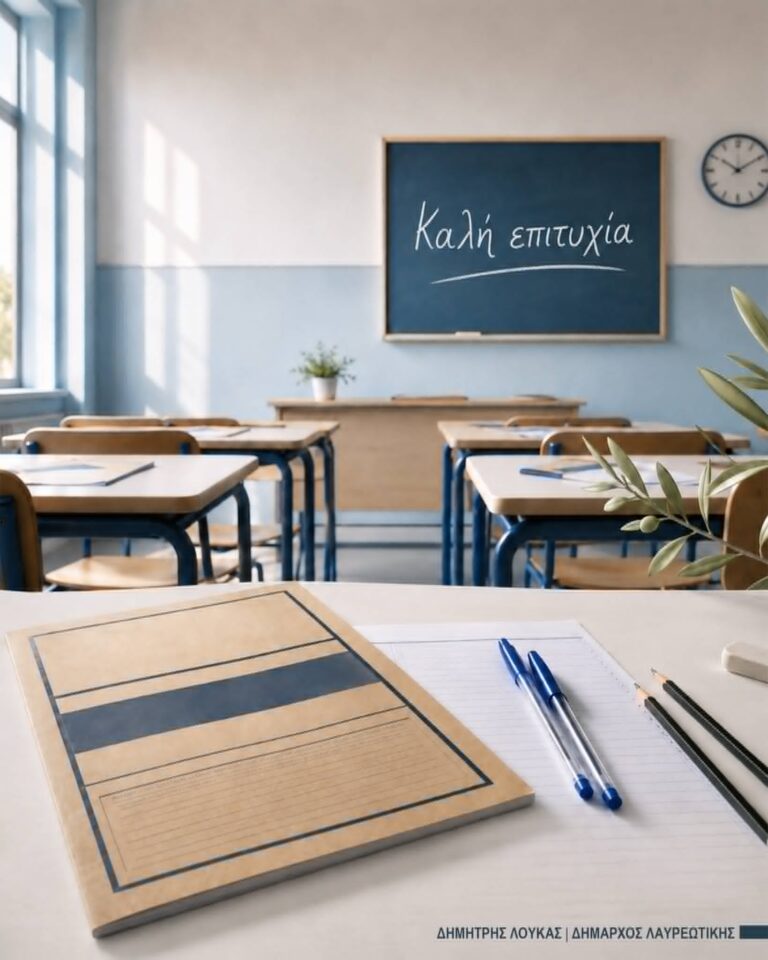Μήνυμα Δημάρχου Λαυρεωτικής Δημήτρη Λουκά για τις Πανελλαδικές εξετάσεις 2026